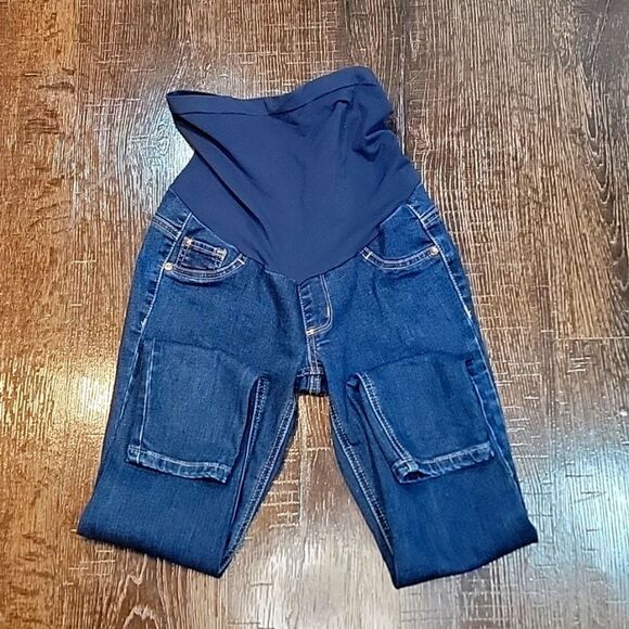 Indigeo Blue Secret Fit Belly Super Stretch Skinny Maternity Jeans - Picture 4 of 16